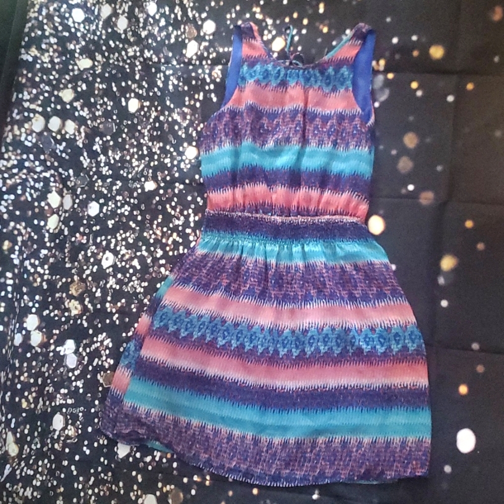 FUN & FLIRT XSM BLUE PINK PURPLE DRESS